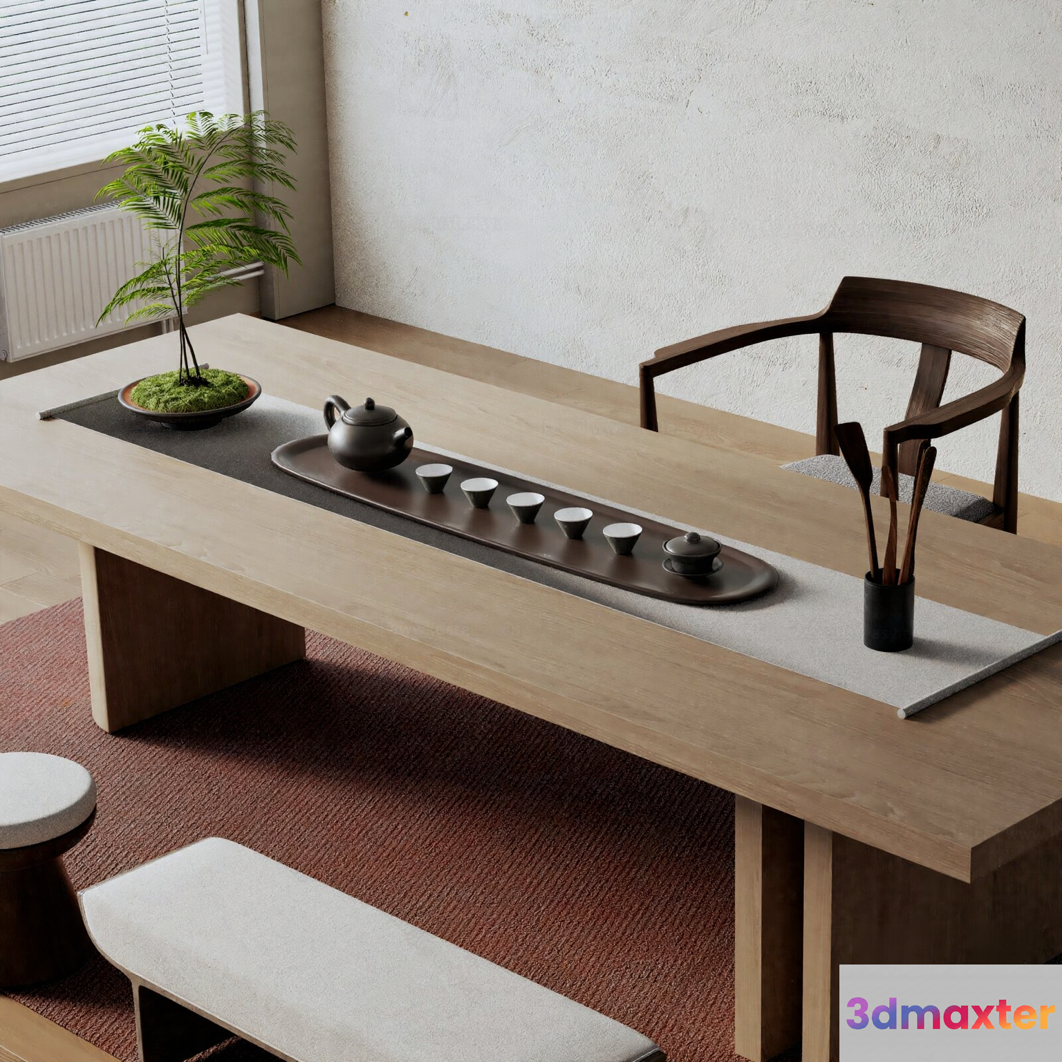 Traditional Asian Tea Room 3D Model - 7144 - VRAY Render