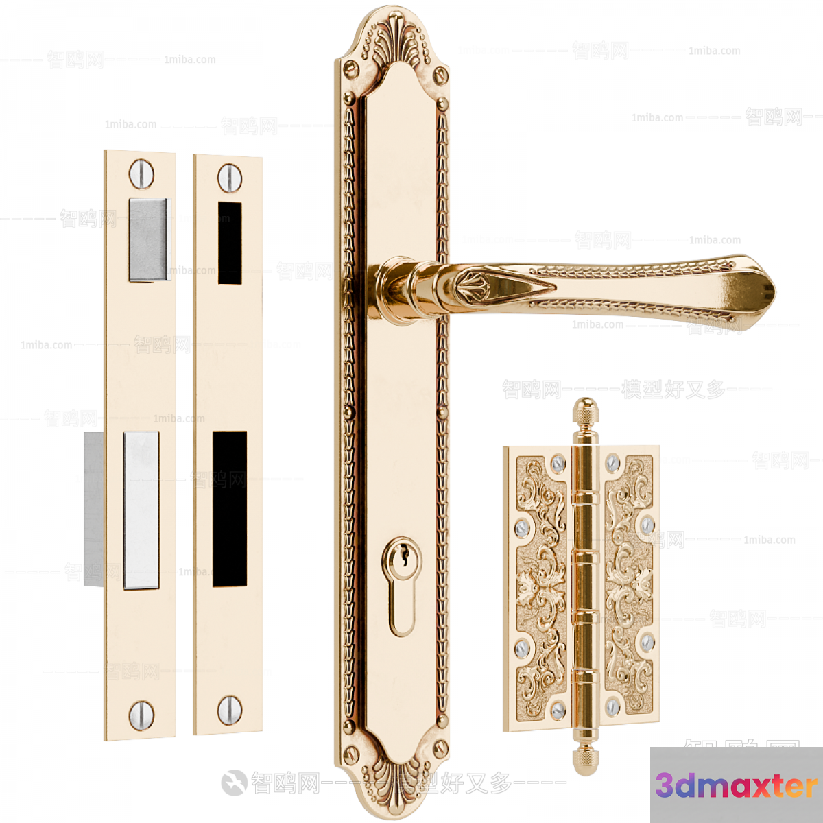 Gold Door Handle 3D Model - 13171 - CORONA Render