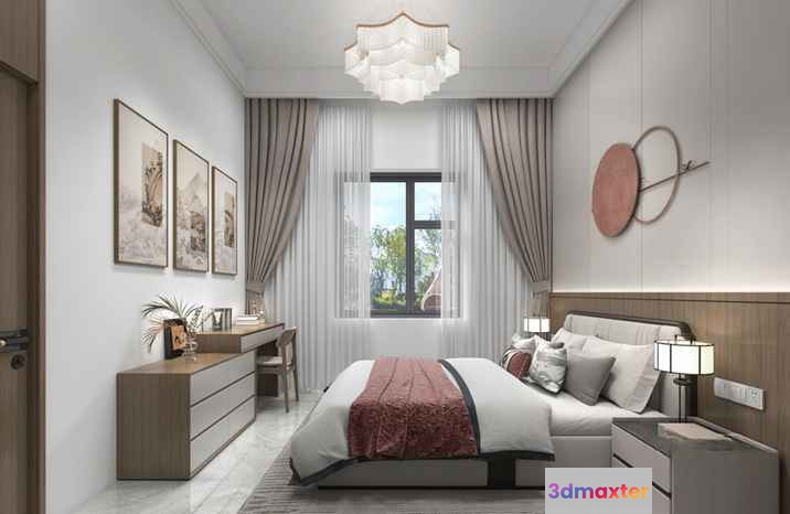 Cozy Bedroom 3D Model - 11744 - VRAY Render
