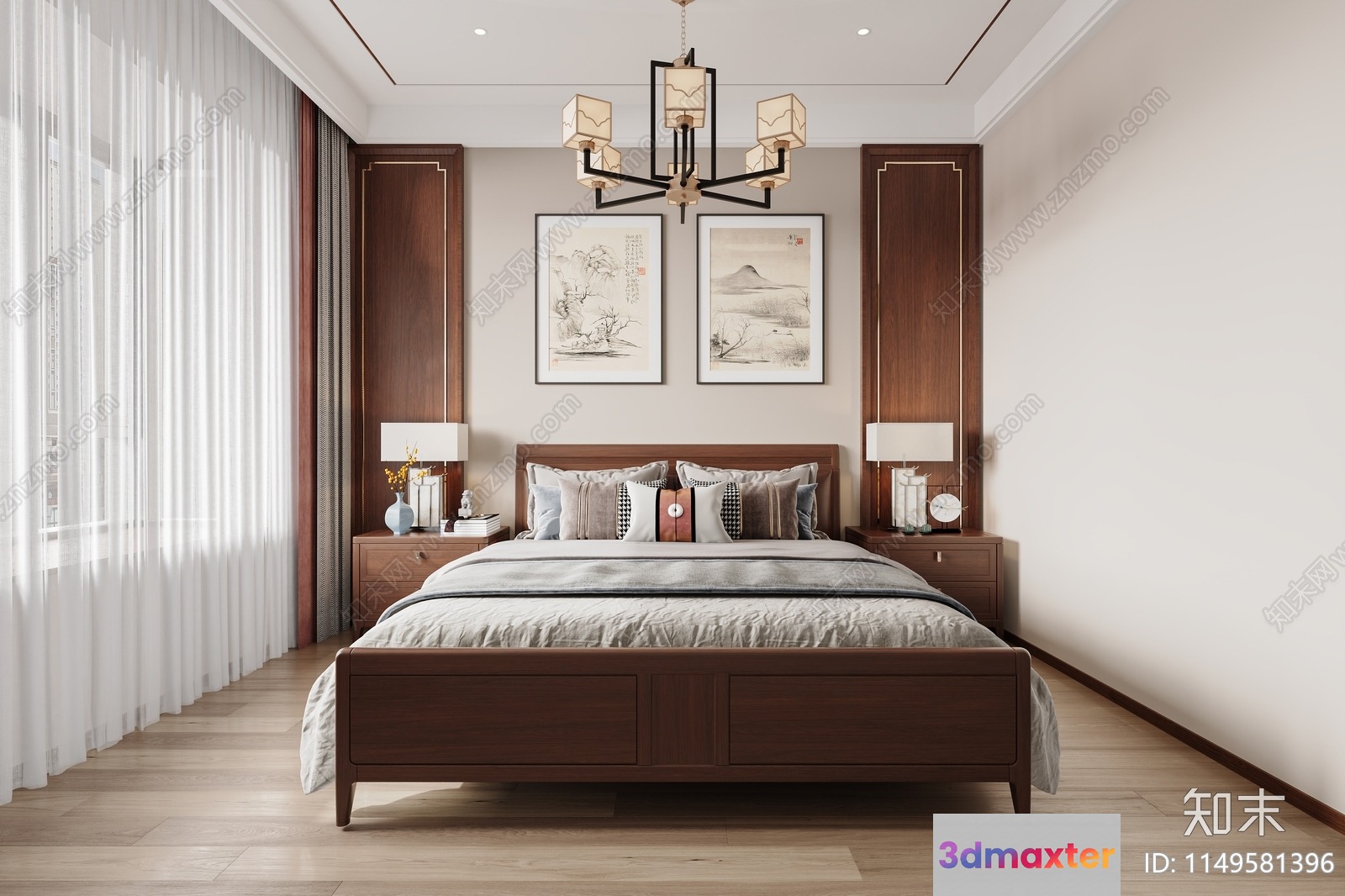 Cozy Bedroom 3D Model - 13018 - VRAY Render