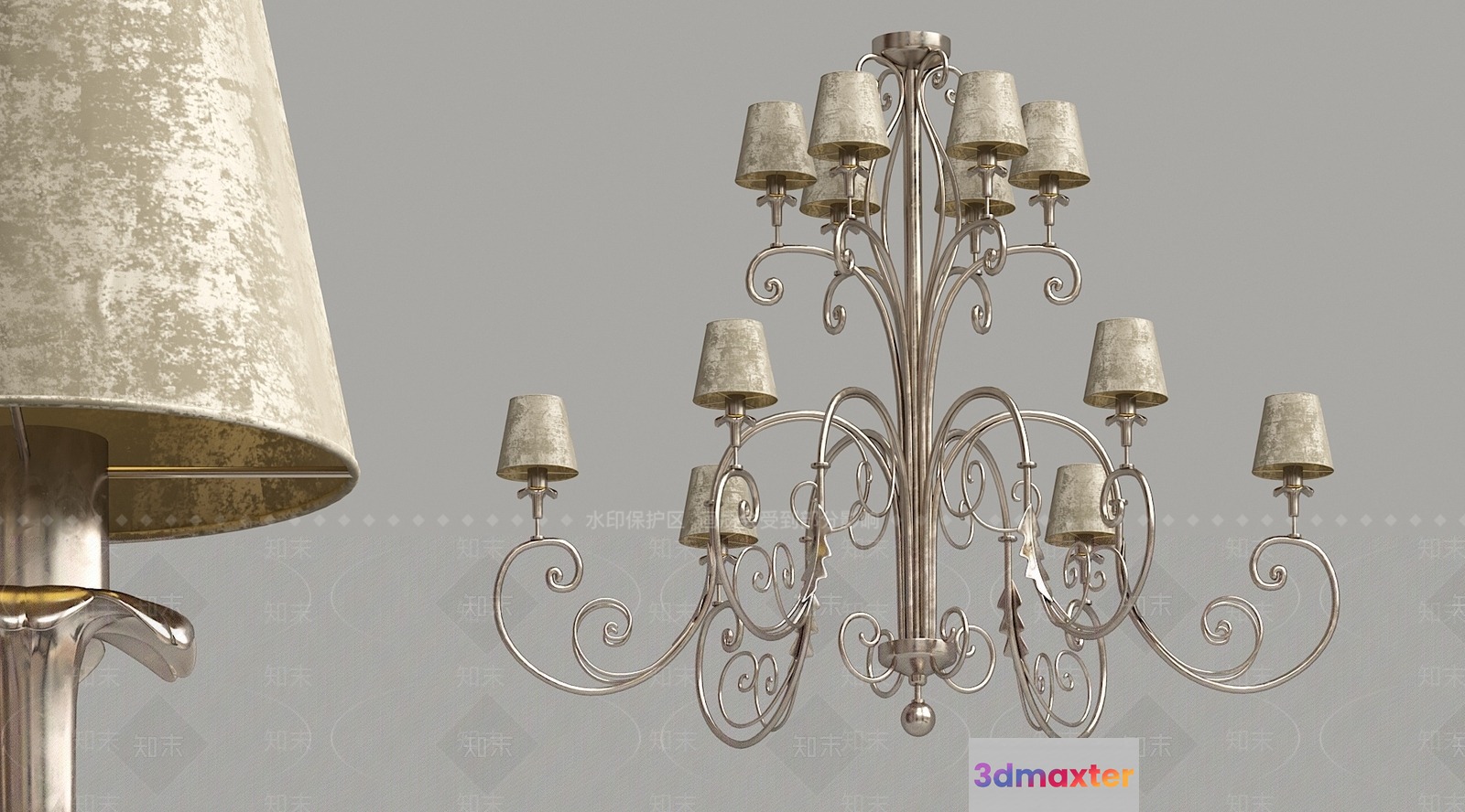 A Chandelier 3D Model - 1110 - VRAY Render