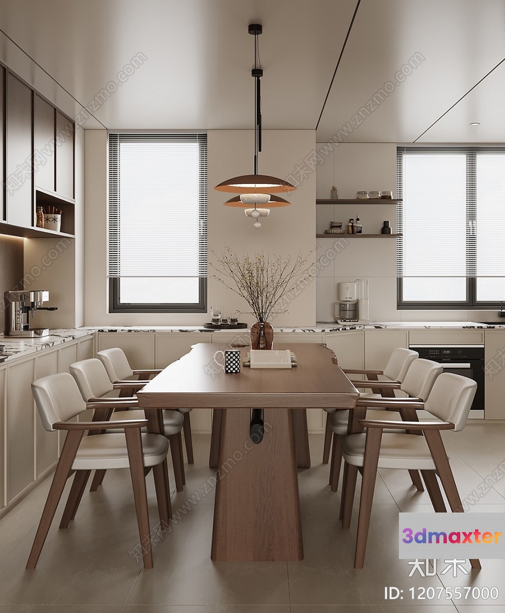 Modern Dining Room 3D Model - 1347 - VRAY Render