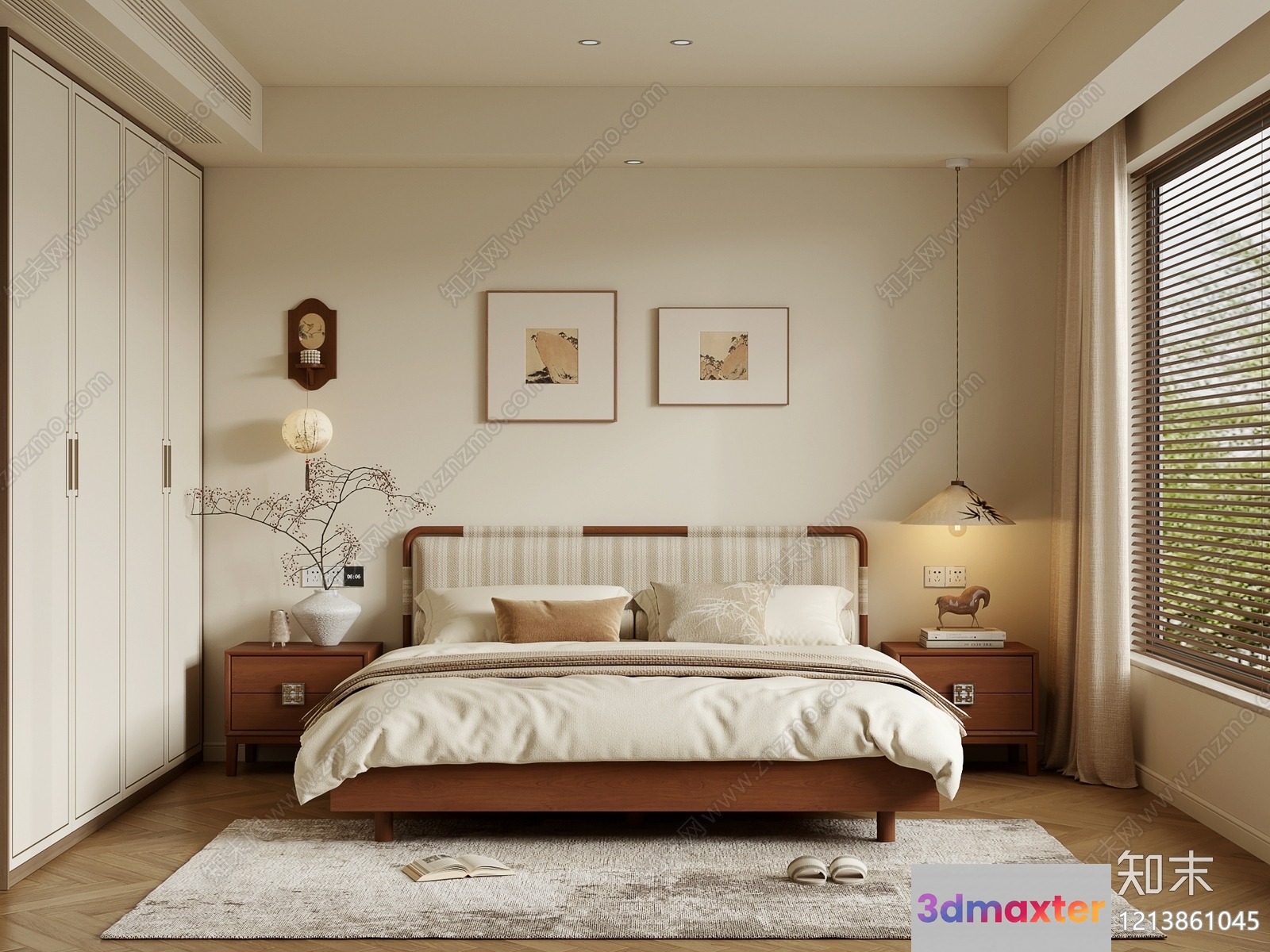 Cozy Bedroom 3D Model - 23396 - VRAY Render