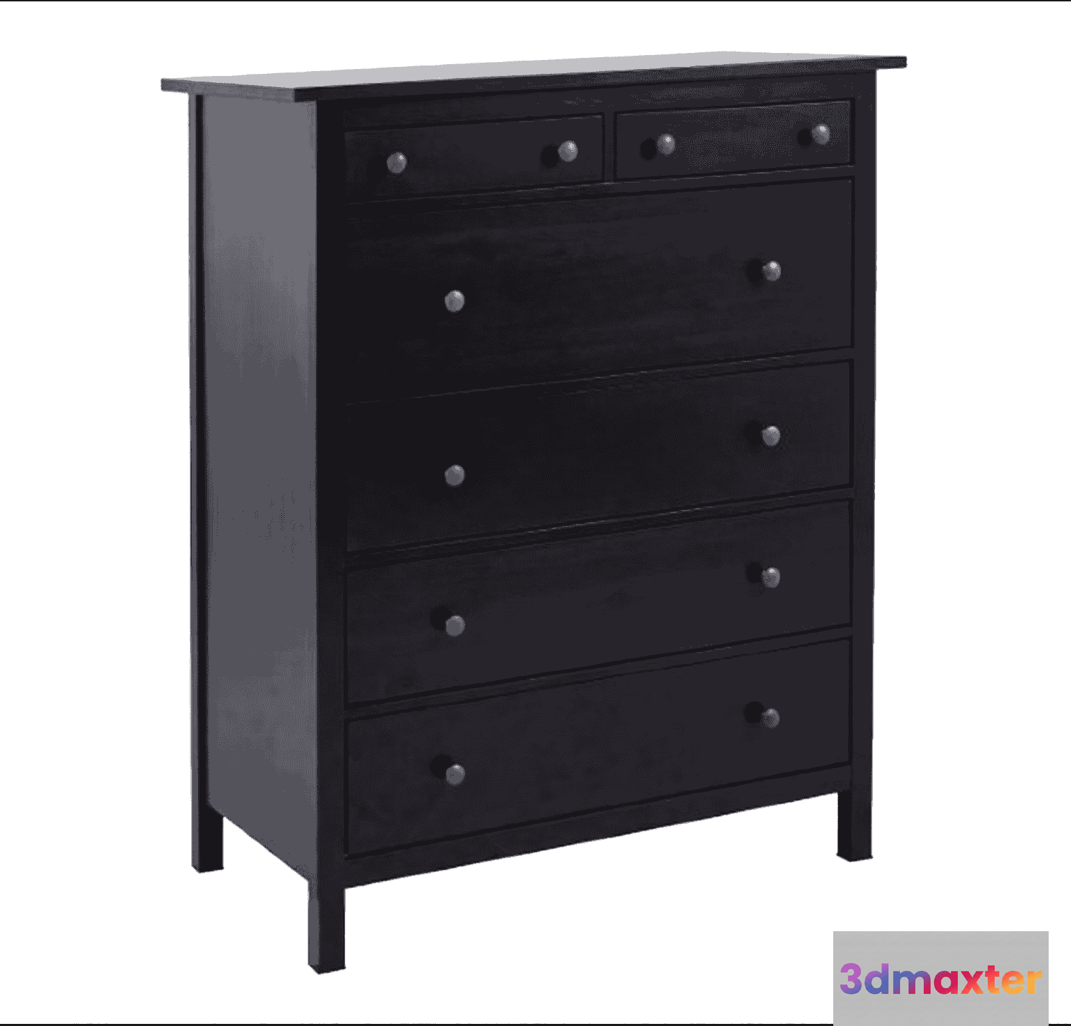 A Black Dresser 3D Model - 10154 - VRAY Render