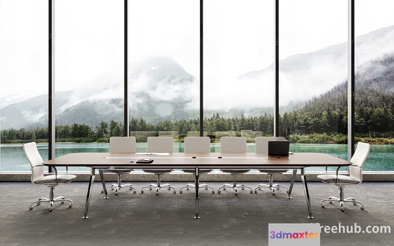 A Large Conference Table 3D Model - 19368 - VRAY Render