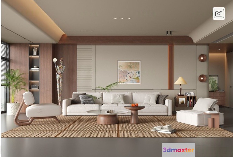 Modern Living Room 3D Model - 13479 - CORONA Render