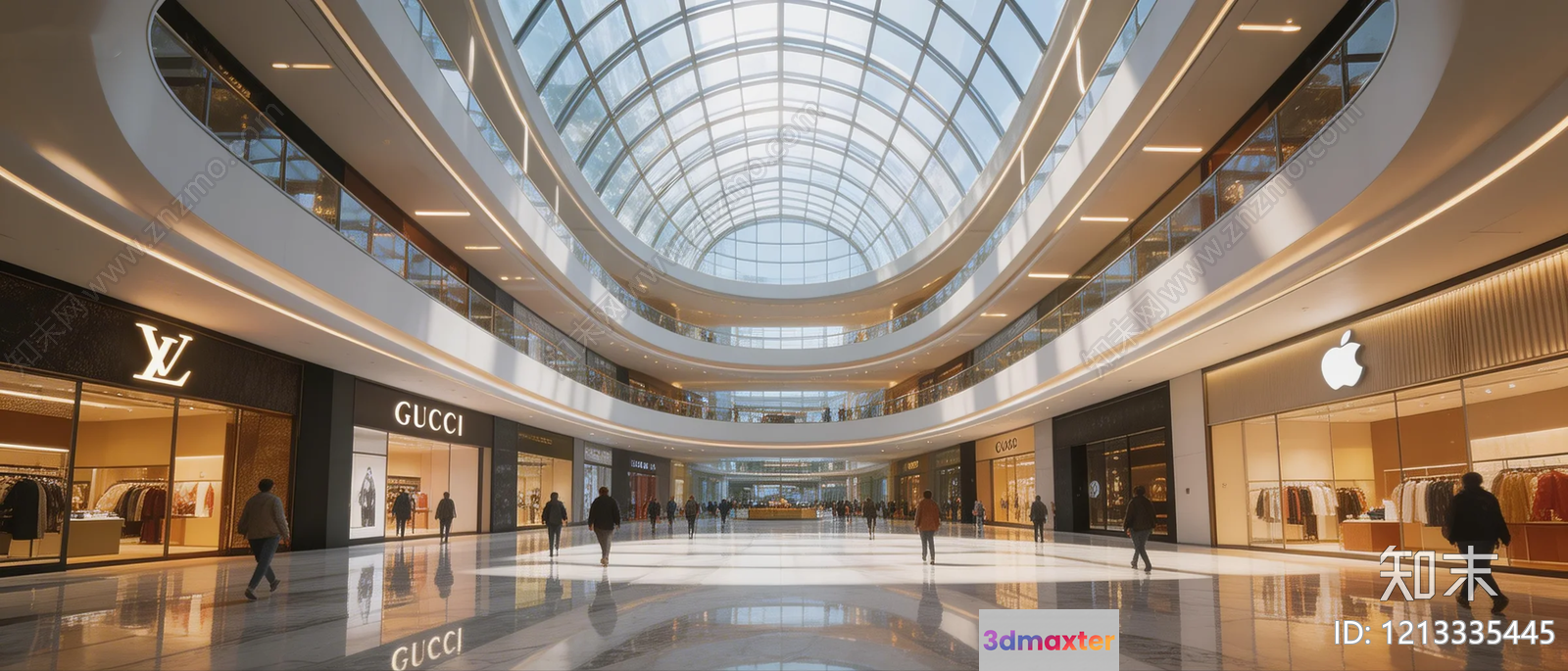 A Large Modern Shopping Mall 3D Model - 5598 - VRAY Render