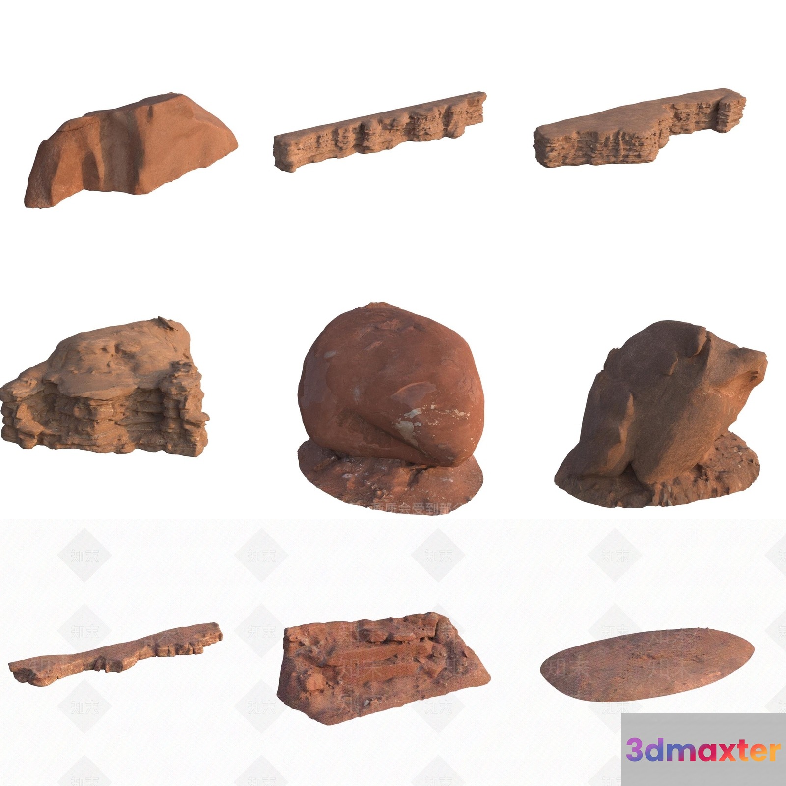 A Brown Clay Sculpture 3D Model - 13701 - VRAY Render
