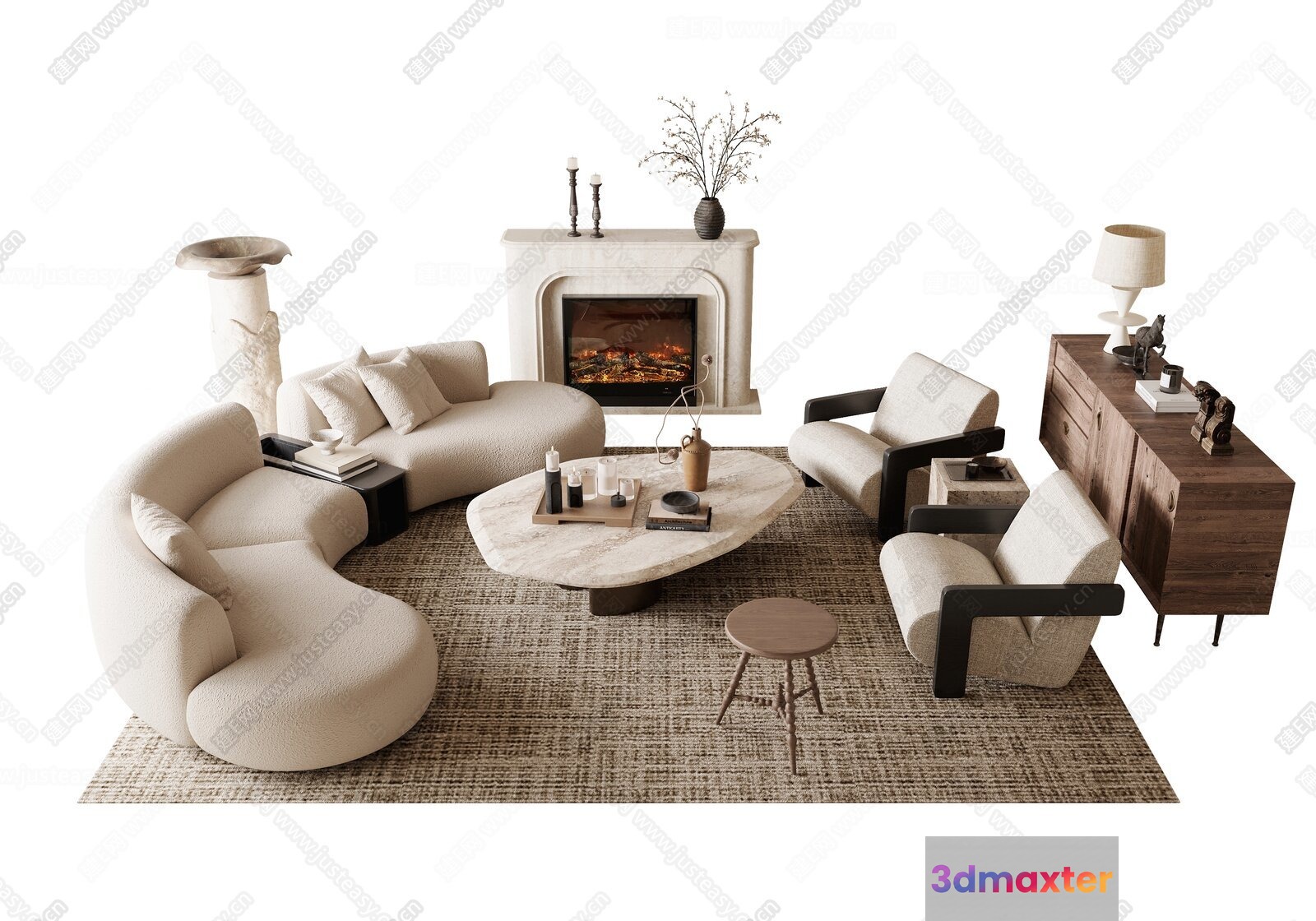 Modern Living Room 3D Model - 5268 - CORONA Render