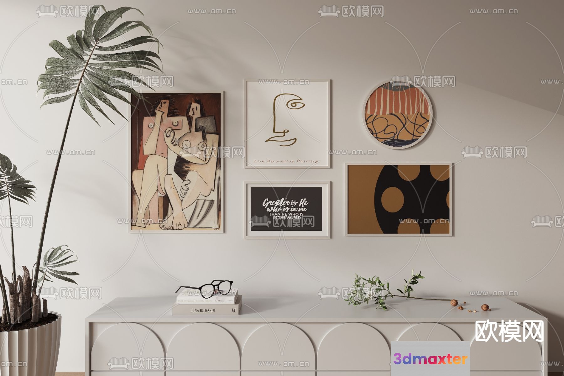 Modern Art Collection 3D Model - 1249 - VRAY Render