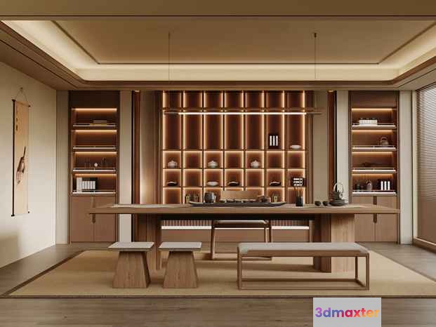 Modern Wooden Room 3D Model - 5365 - VRAY Render