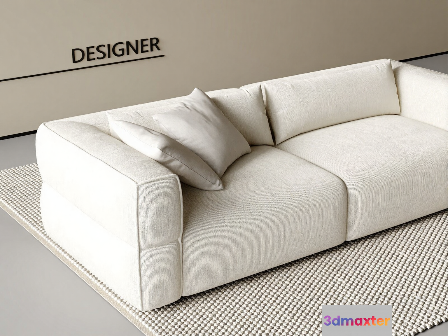 A White Couch 3D Model - 9585 - CORONA Render