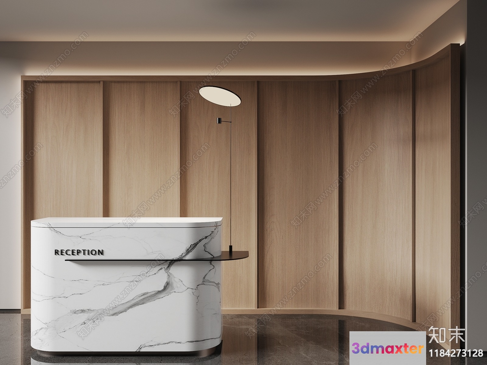Modern Reception Desk 3D Model - 11078 - VRAY Render
