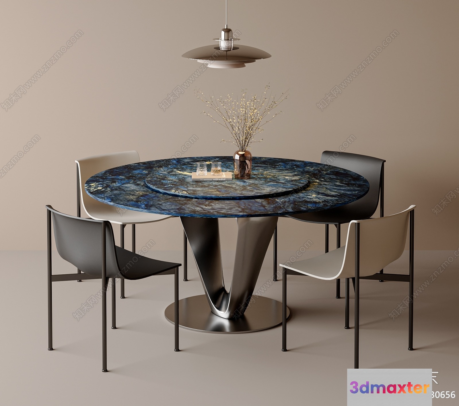 A Modern Dining Table 3D Model - 2426 - VRAY Render