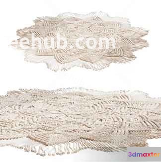 A Beige Rug With A Textured Pattern 3D Model - 19703 - VRAY Render