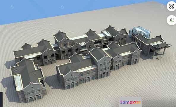 A 3D Rendering Of A Large House 3D Model - 6677 - VRAY Render