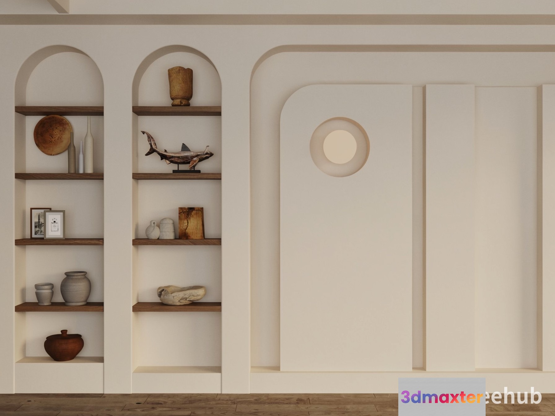 Cozy White Shelf 3D Model - 20795 - VRAY Render
