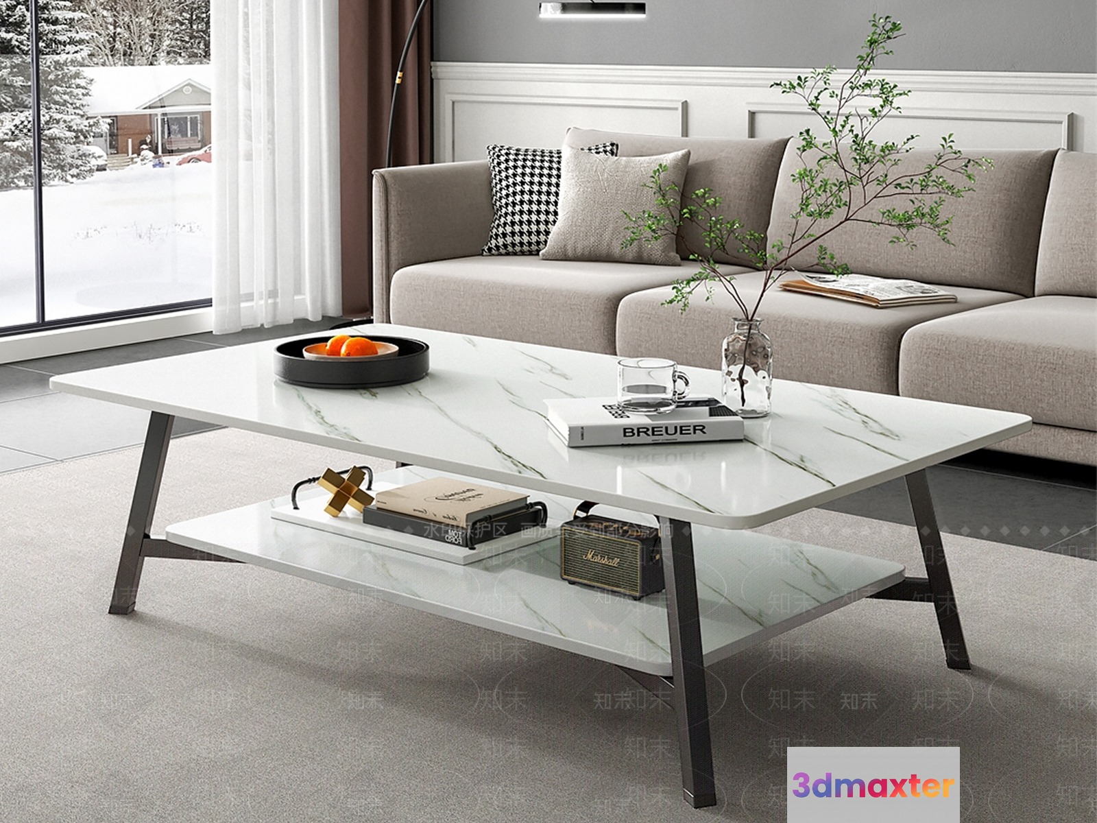 Modern Living Room 3D Model - 18611 - VRAY Render