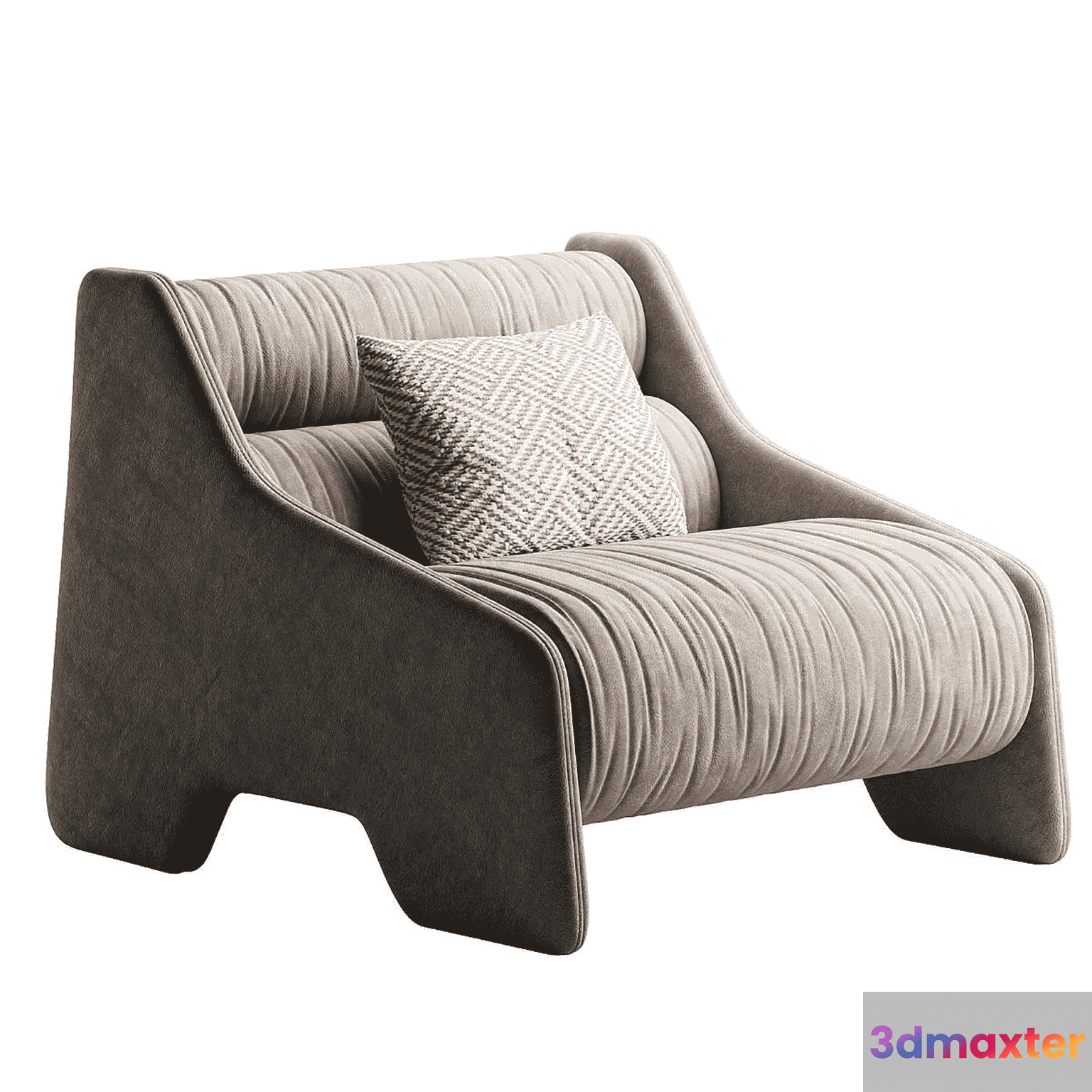 Modern Gray Sofa 3D Model - 15015 - VRAY Render