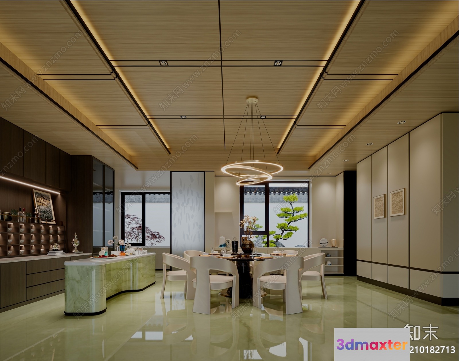 Modern Dining Room 3D Model - 9667 - VRAY Render