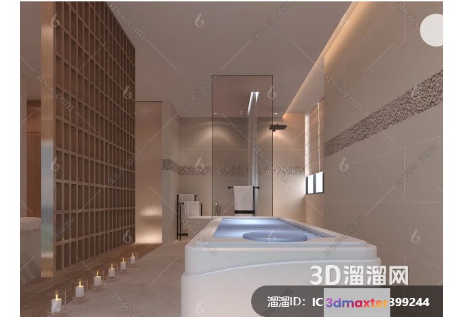 A Modern Bathroom 3D Model - 16489 - VRAY Render