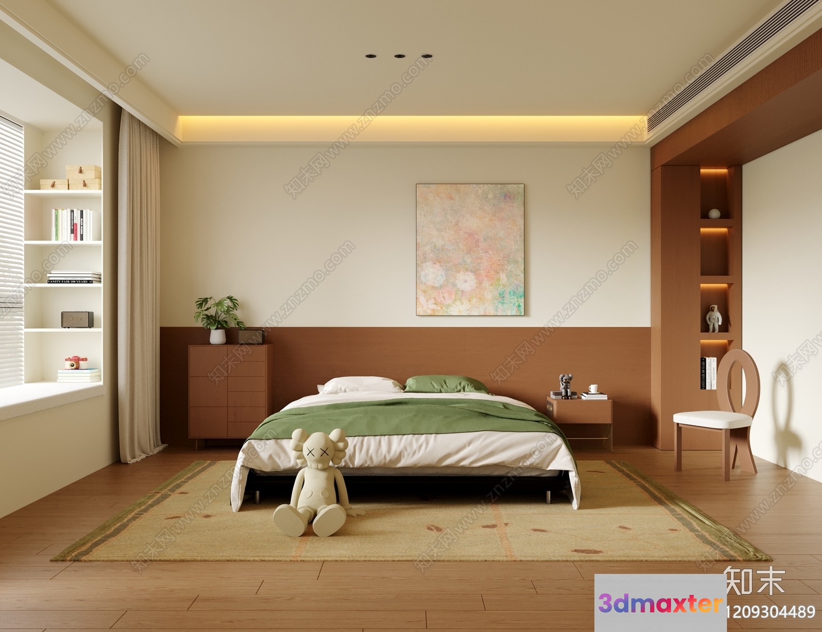 Cozy Bedroom 3D Model - 3886 - VRAY Render