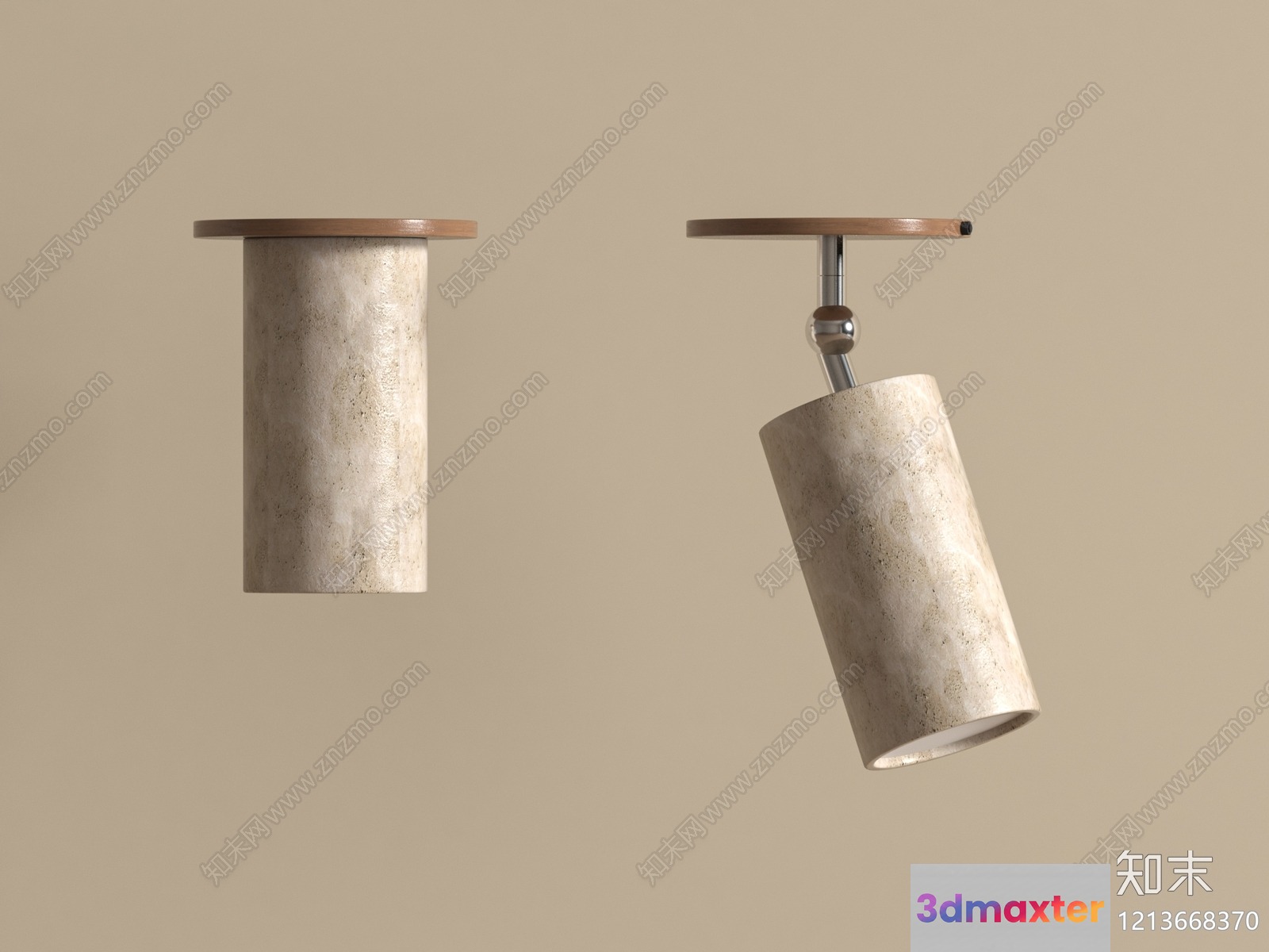 Light Fixture With A Beige Cylindrical Design 3D Model - 16178 - VRAY Render