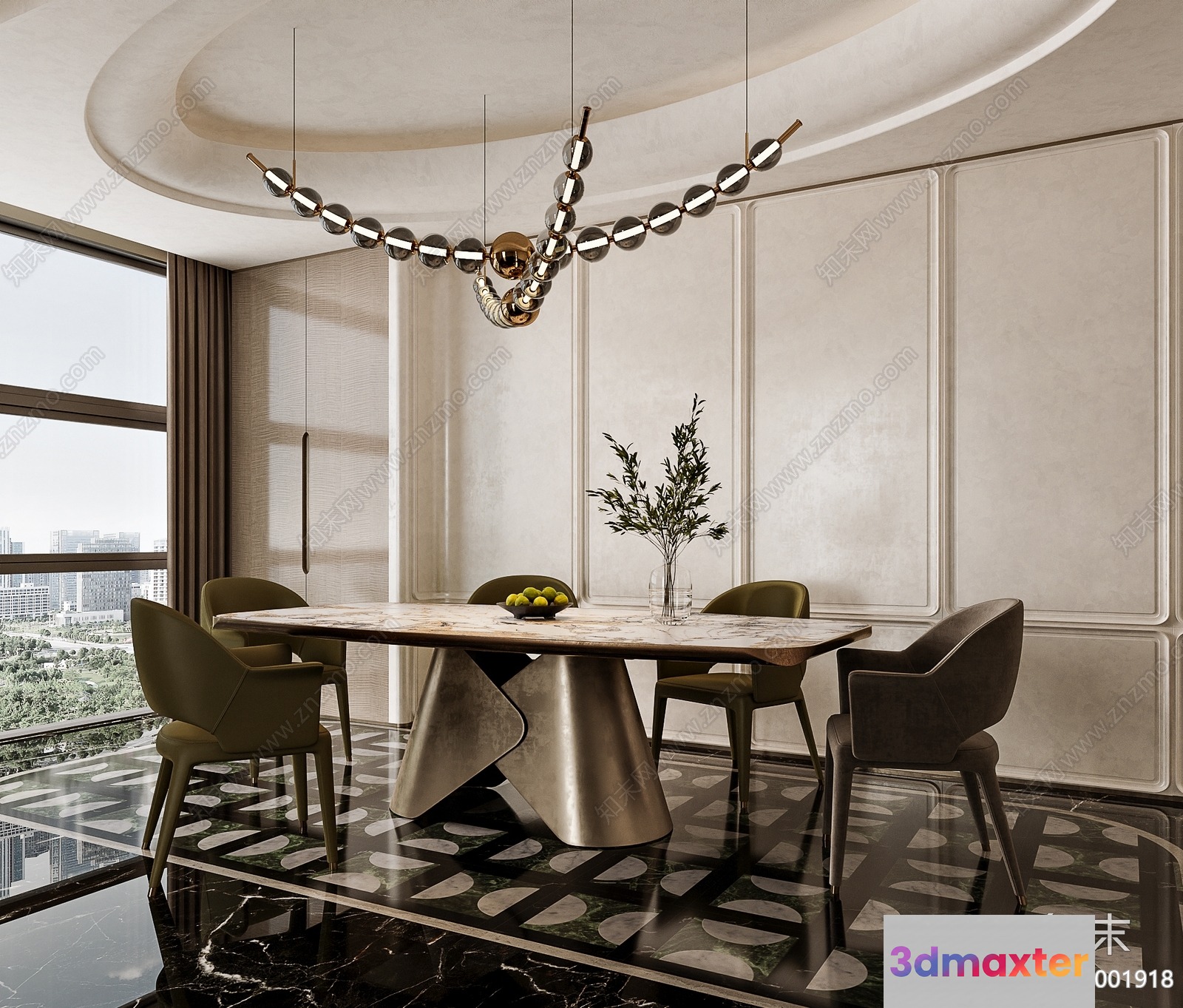 Modern Dining Room 3D Model - 3588 - VRAY Render