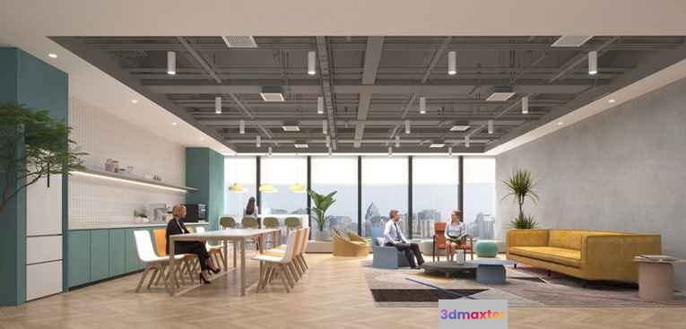 Modern Office Space 3D Model - 8514 - VRAY Render