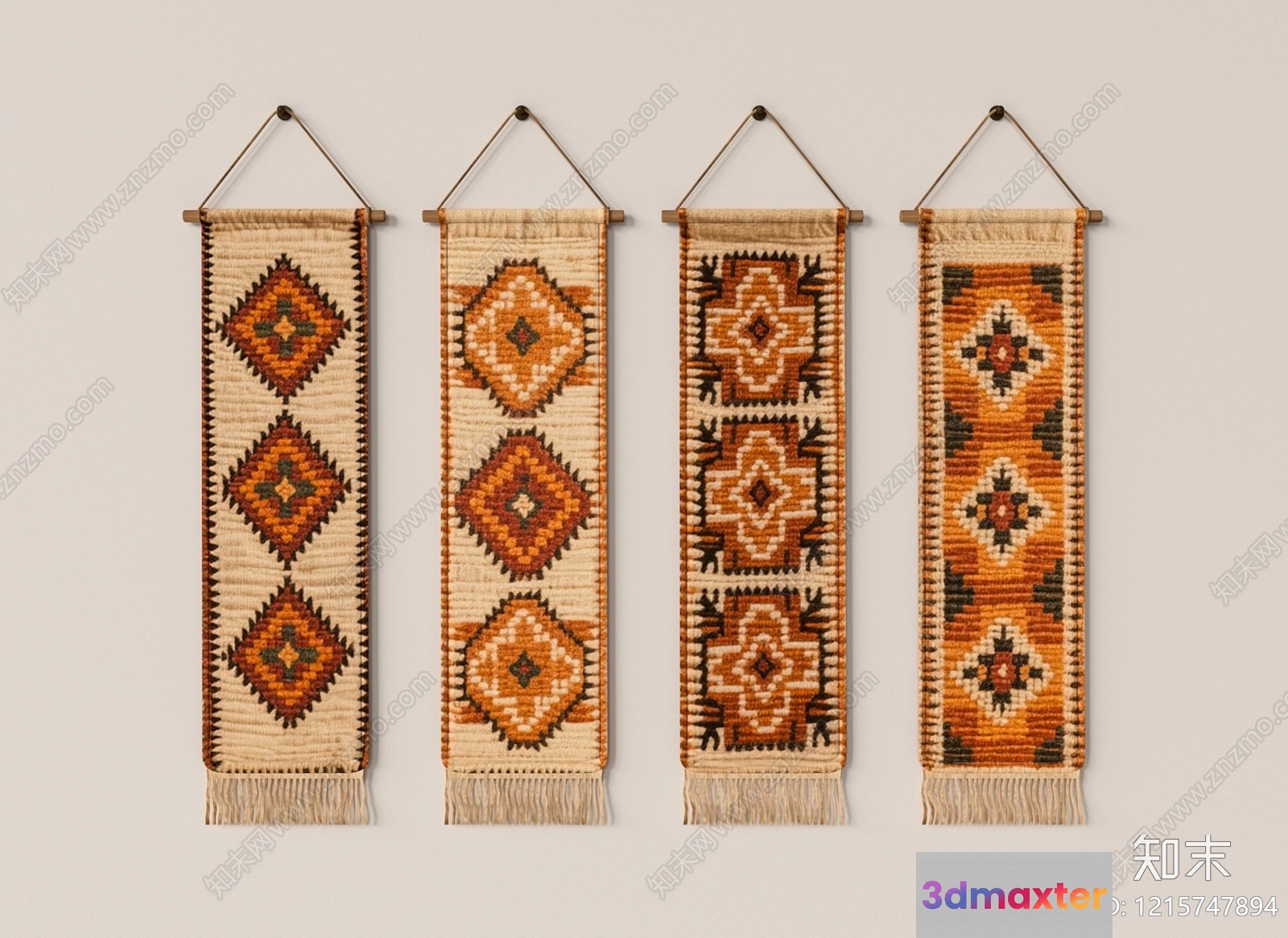 Four Wall Hangings 3D Model - 10192 - VRAY Render