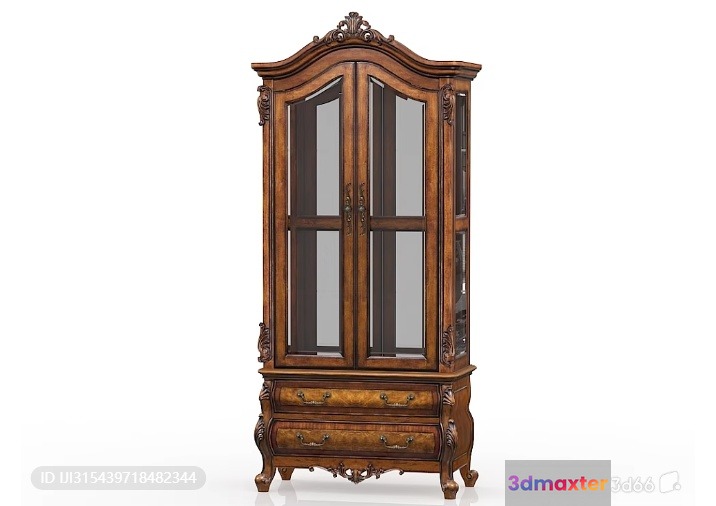 A Wooden Cabinet 3D Model - 1877 - VRAY Render