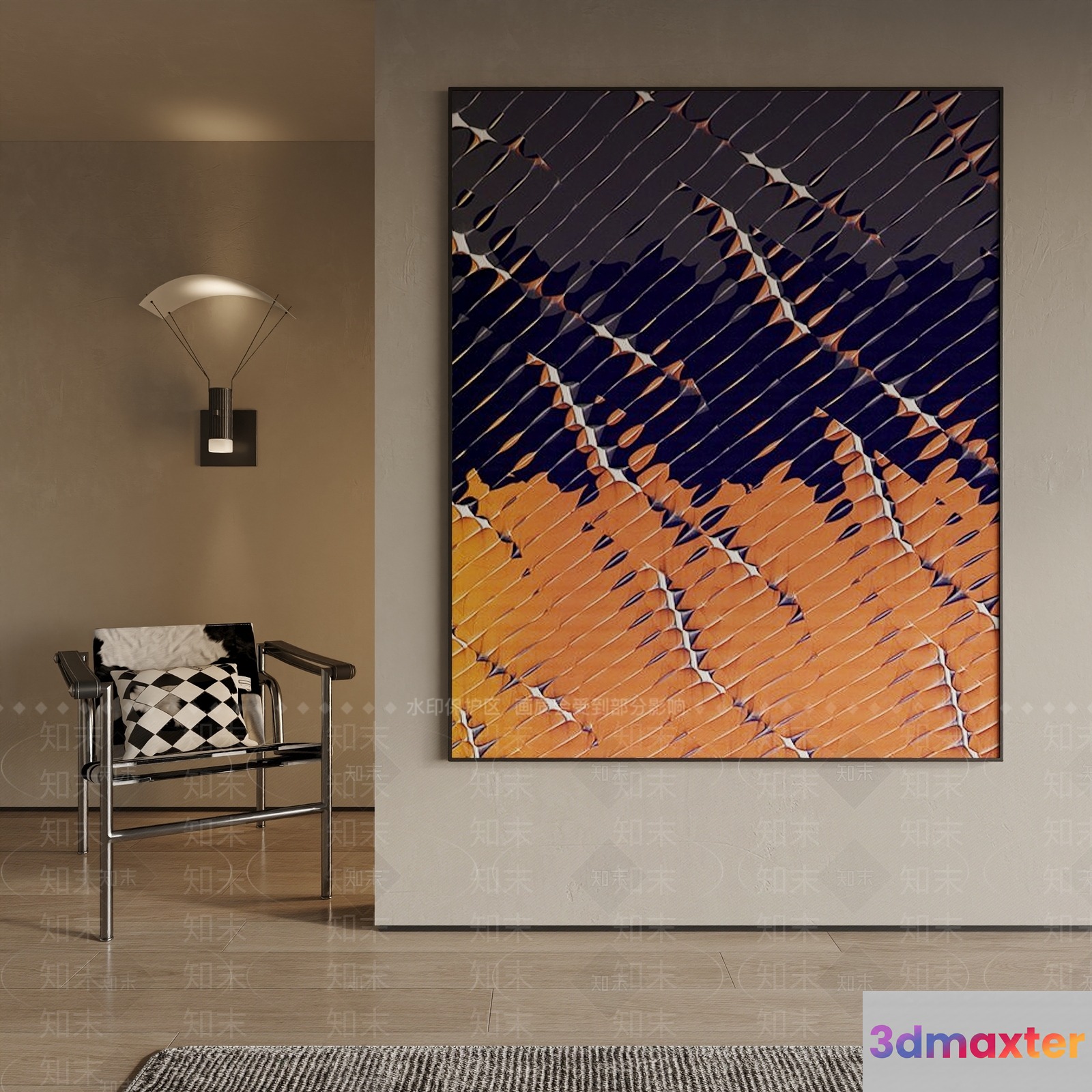 Modern Living Room 3D Model - 5475 - VRAY Render