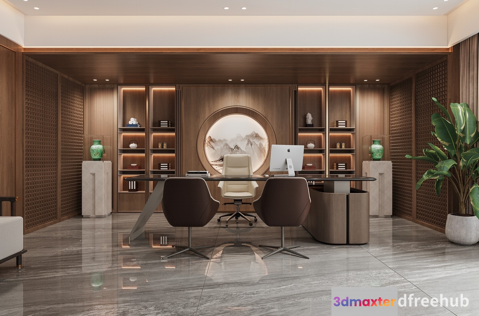 Modern Office Space 3D Model - 20954 - VRAY Render