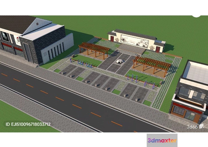 A 3D Rendering Of A Building Complex 3D Model - 6453 - VRAY Render