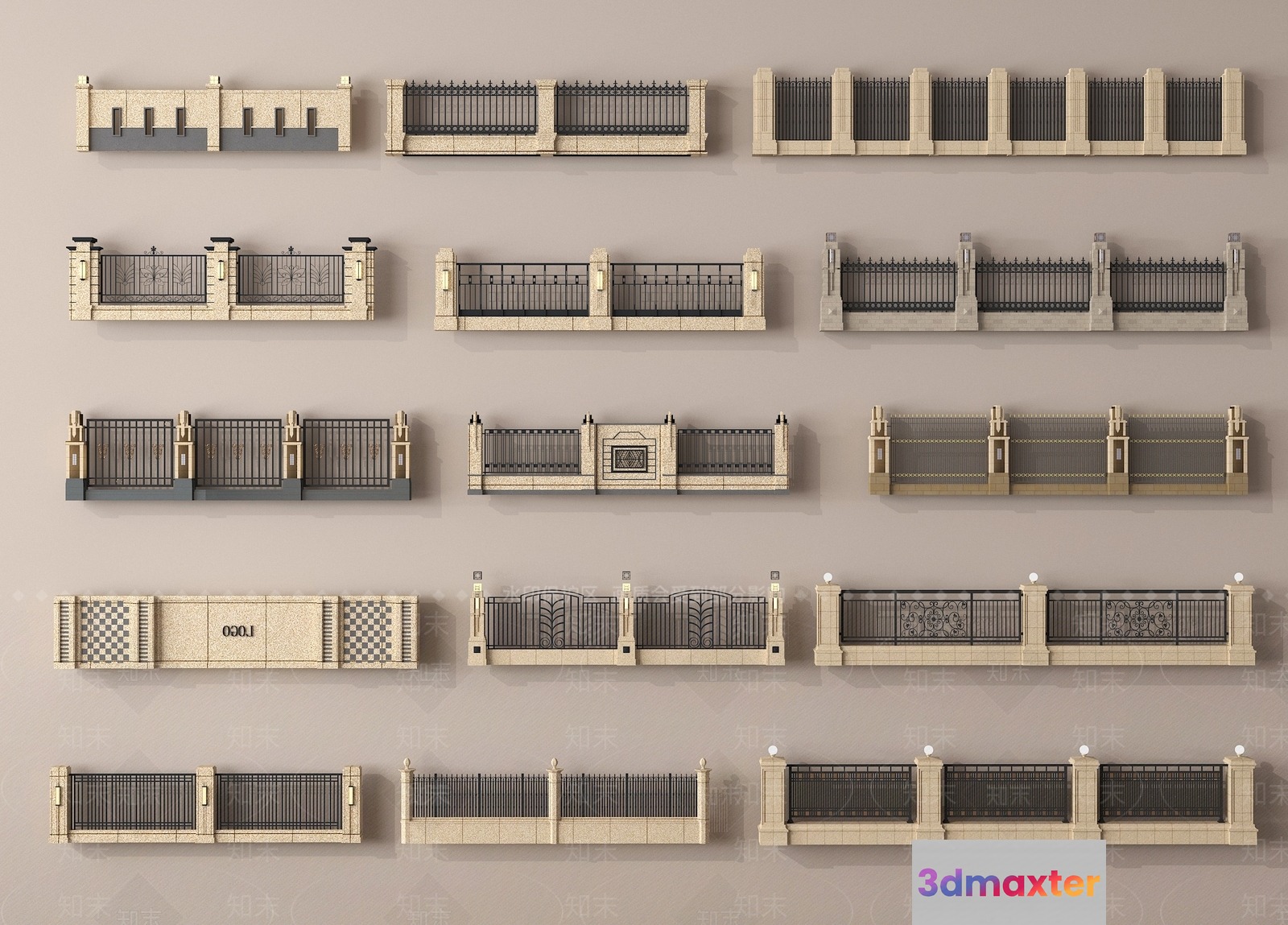 Fence Designs 3D Model - 2341 - VRAY Render