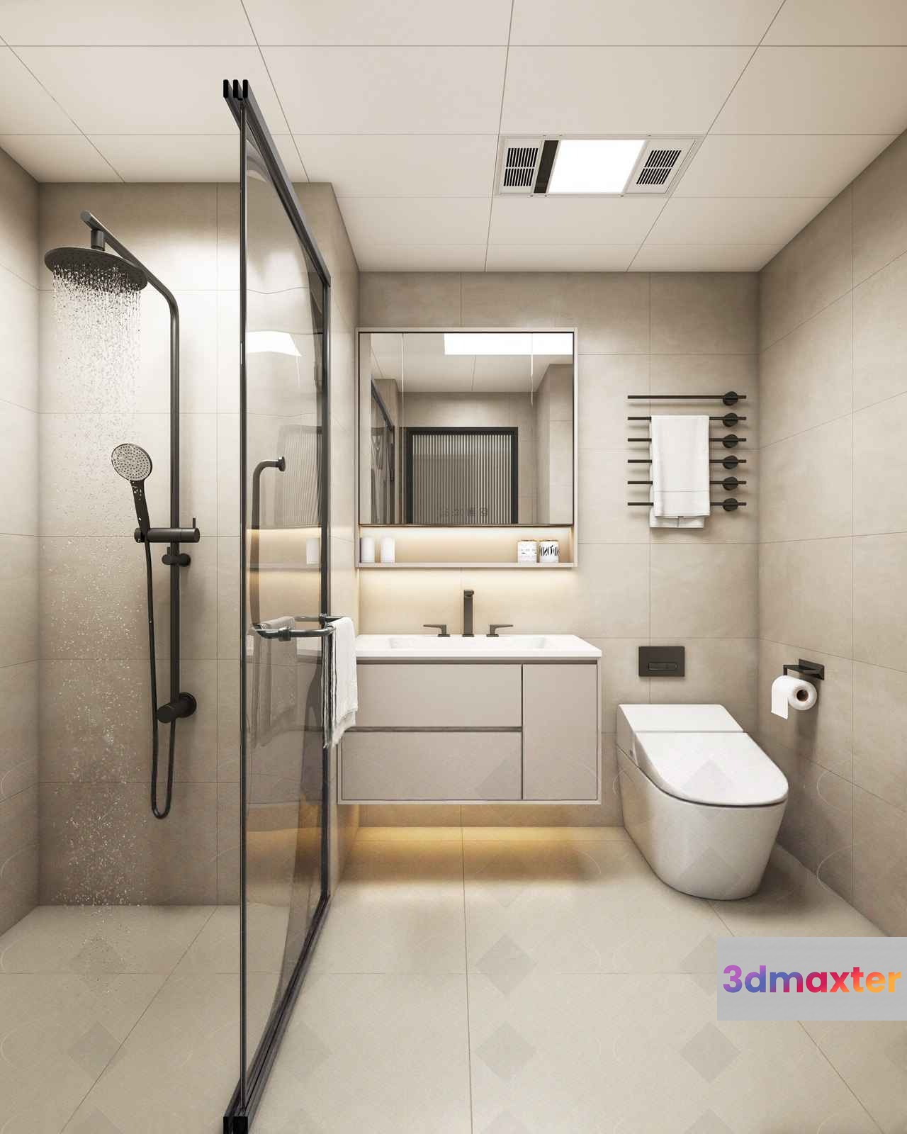 Modern Bathroom Design 3D Model - 10262 - VRAY Render