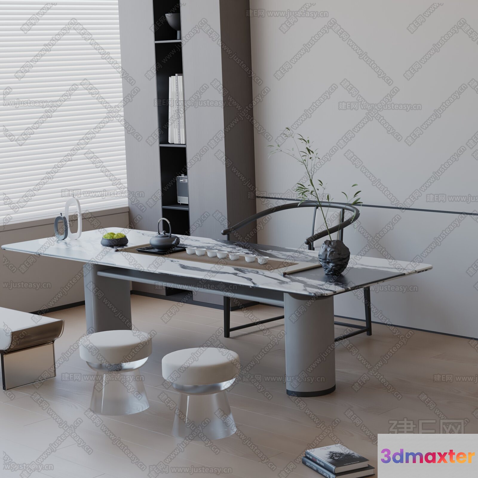 Modern Home Office 3D Model - 10332 - VRAY Render
