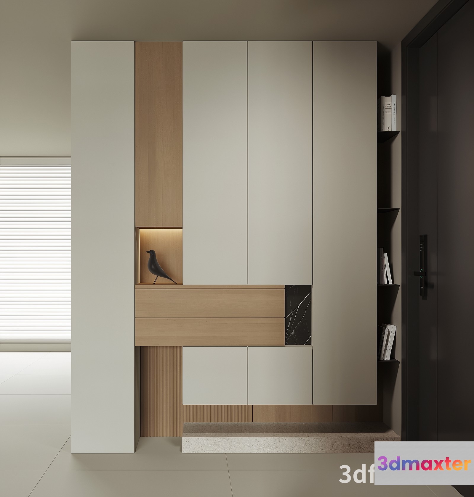 Modern Minimalist Cabinet 3D Model - 23173 - VRAY Render