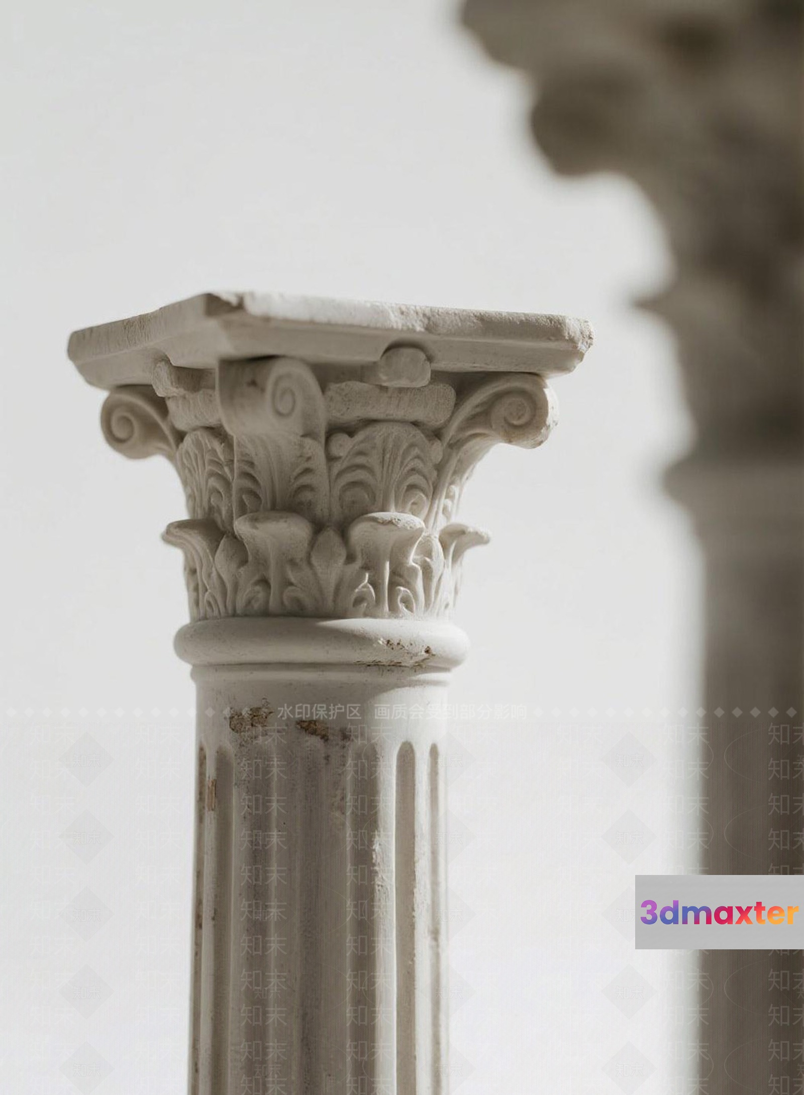 Ancient Greek Column 3D Model - 171 - VRAY Render