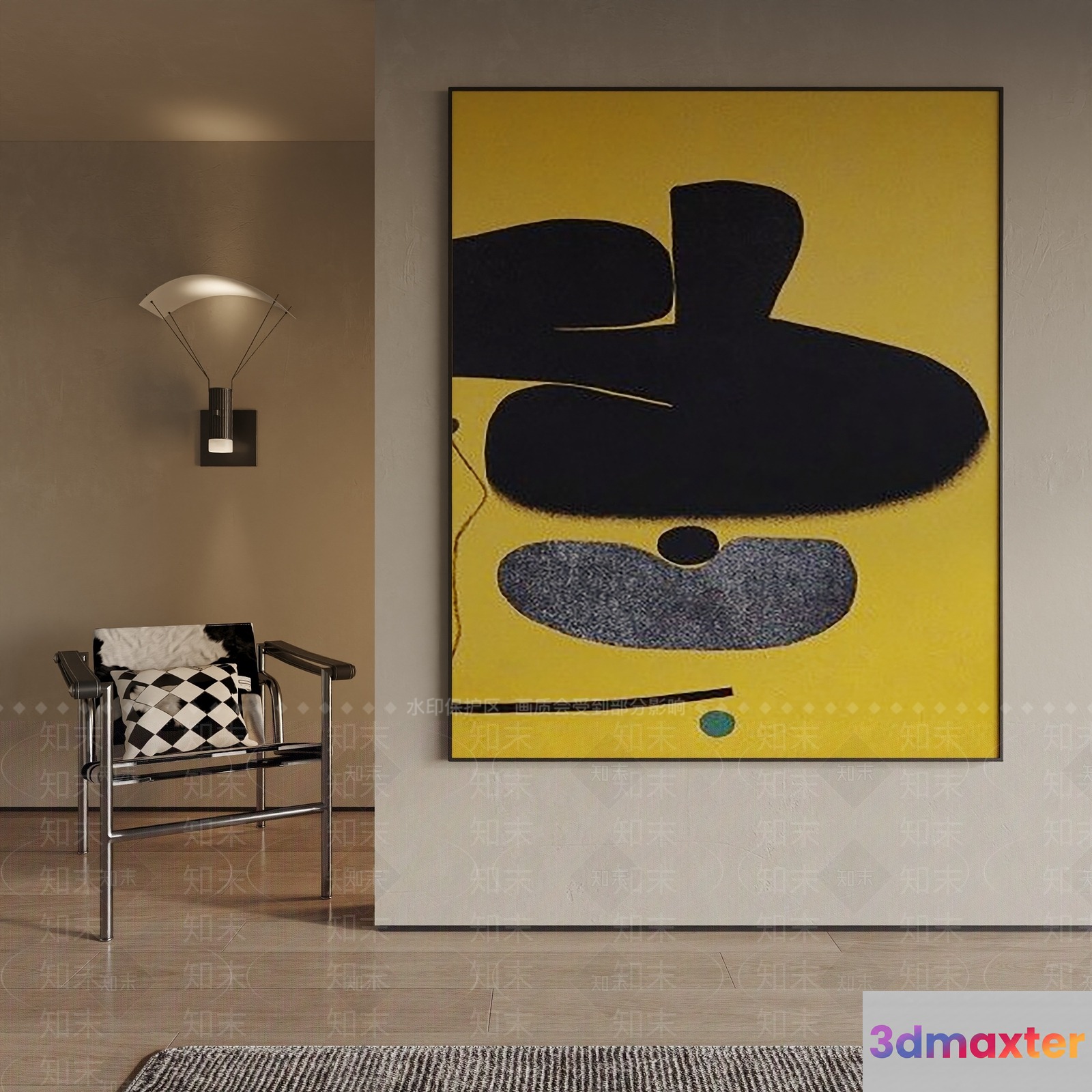 Modern Living Room 3D Model - 8359 - VRAY Render