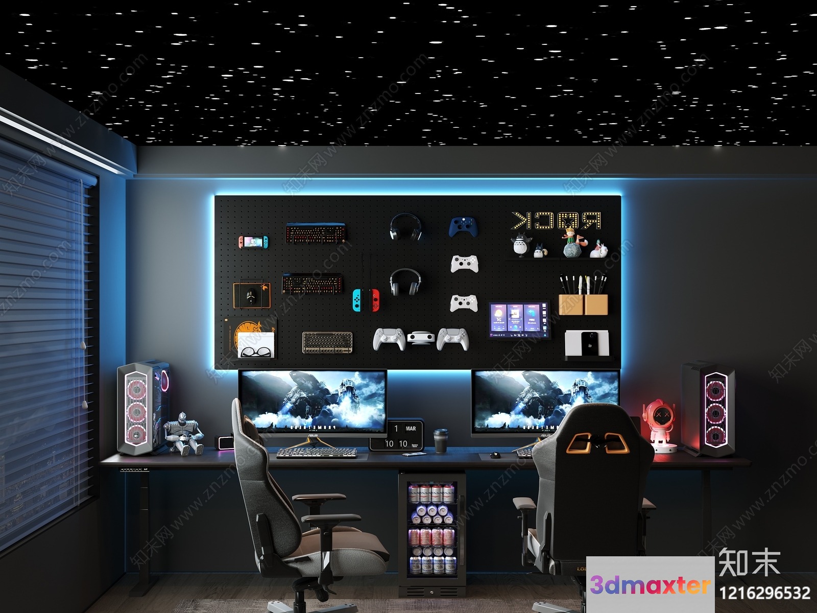 A Gaming Room 3D Model - 15026 - VRAY Render
