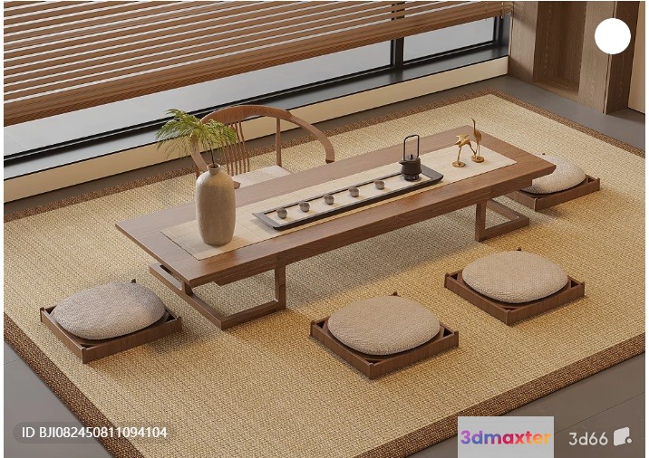 Minimalist Japanese Room 3D Model - 2215 - VRAY Render