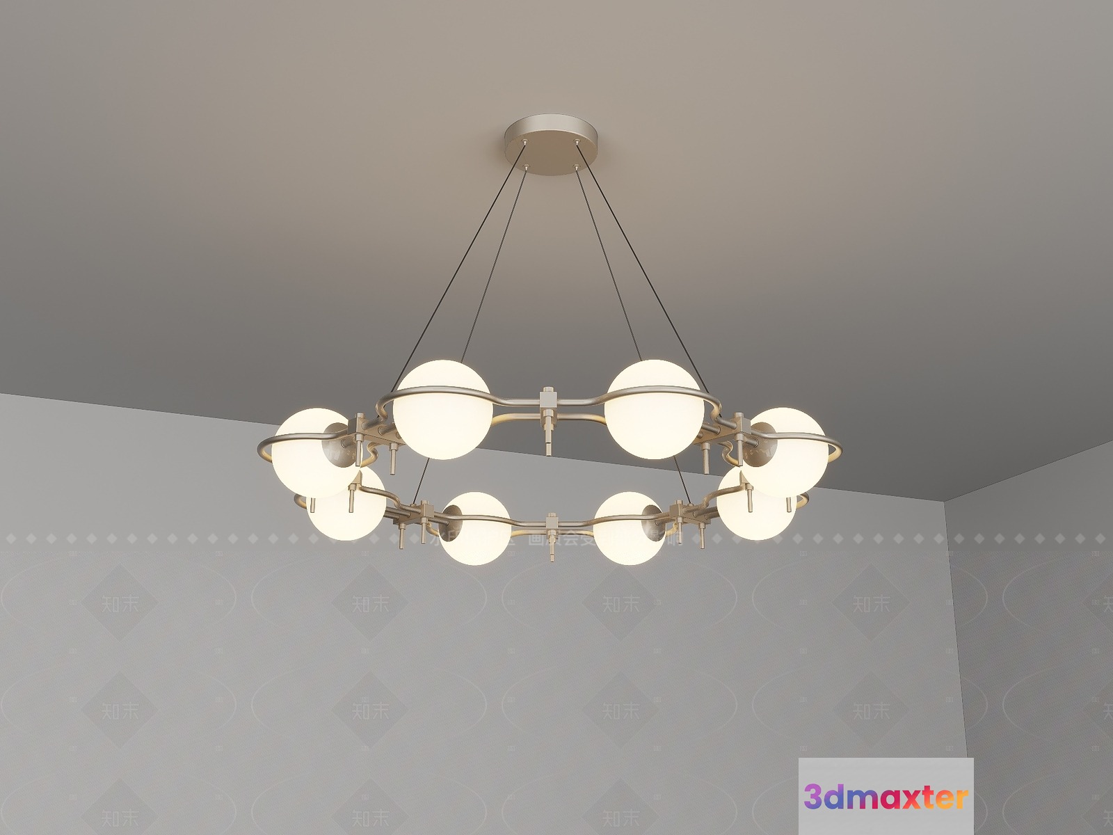 Gold Light Fixture 3D Model - 9543 - VRAY Render