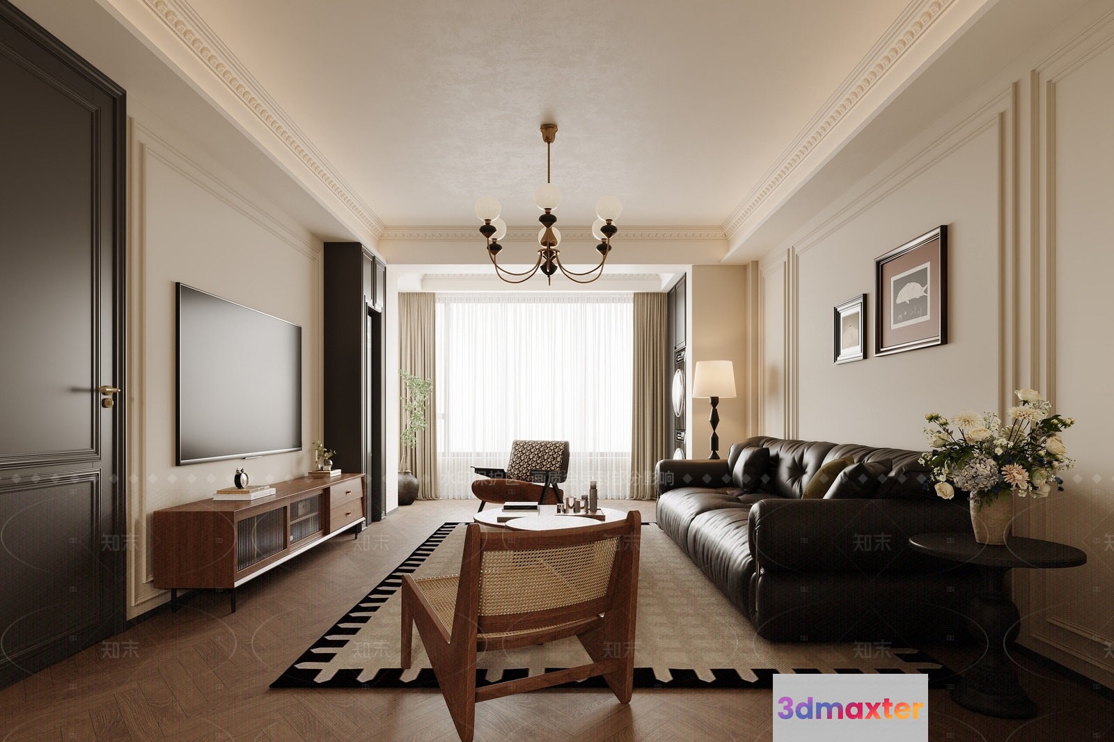 Modern Living Room 3D Model - 3559 - VRAY Render