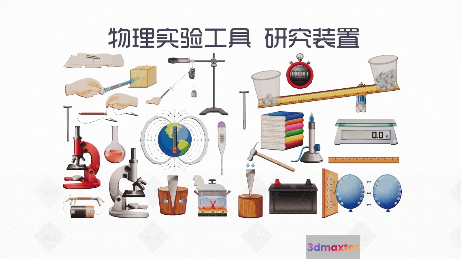 Science Equipment 3D Model - 1609 - VRAY Render