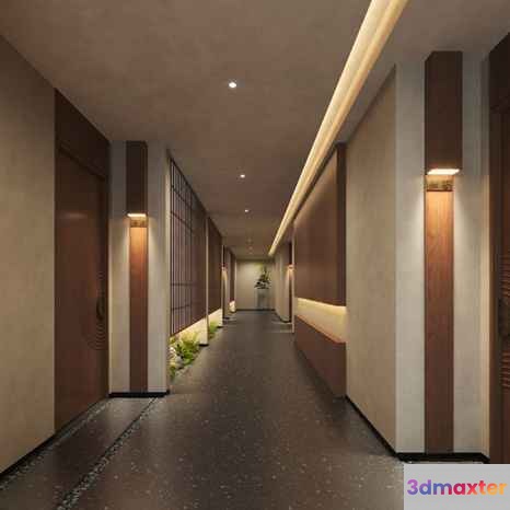 Modern Hallway 3D Model - 629 - CORONA Render