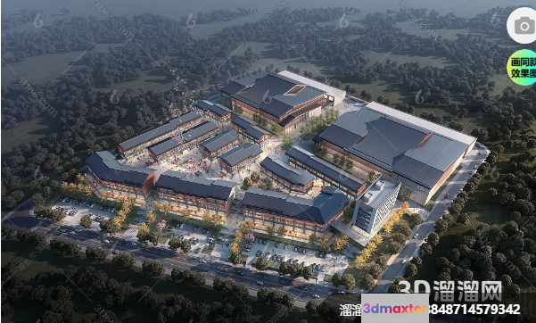 Modern 3D Rendering Of A Building Complex 3D Model - 12057 - VRAY Render