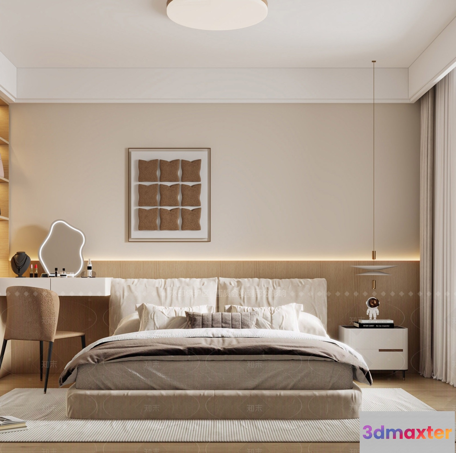 Cozy Modern Bedroom 3D Model - 14756 - VRAY Render