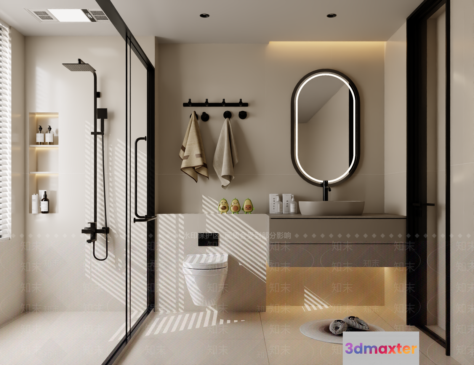 A Modern Bathroom 3D Model - 2725 - VRAY Render