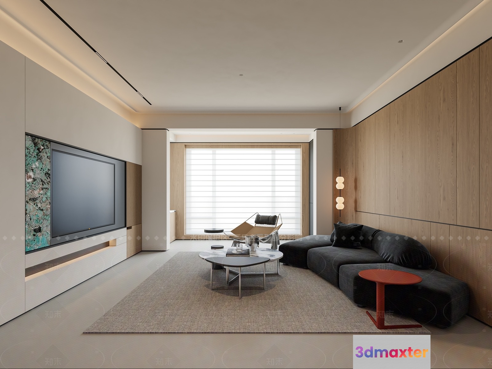 A Modern Living Room 3D Model - 5310 - CORONA Render